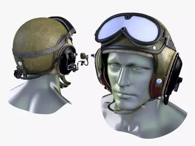 Crewman Helmet US Army 1955 Low-poly 3D model
