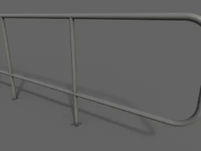 PBR Pedestrian Guard Rail Grey V5 Low-poly 3D model
