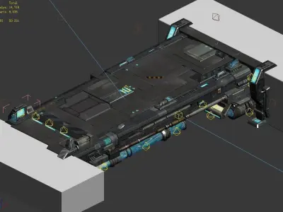 Space ship - bridge 02 3D model