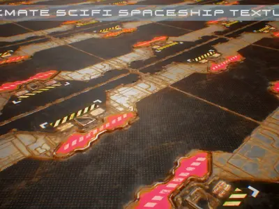 PBR Sci-Fi Spaceship Texture 54 Low-poly 3D model
