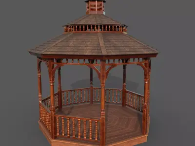 Garden Gazebo pbr Low-poly 3D model