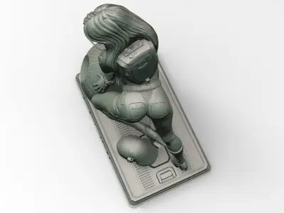 Star Wars Death Star operator pin up girl 3D print model