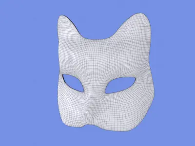 Hand Painted Cat Mask Free 3D model