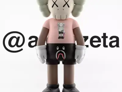 Kaws Bape Textured Low-poly 3D model