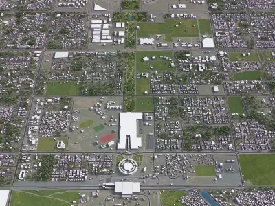 Gandhinagar Low-poly 3D model