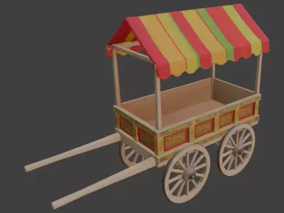Street Food Cart 3D Model 3D model
