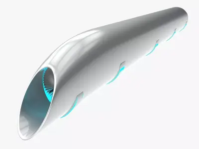 Hyperloop futuristic high speed train 3D model