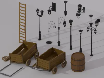 Old Street Low-poly 3D model