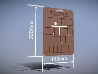 Hinweisschild Pipeline 200x140mm Low-poly 3D model