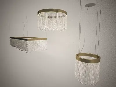 Crystal chandelier - Light4 ECLISSE collection 3D model
