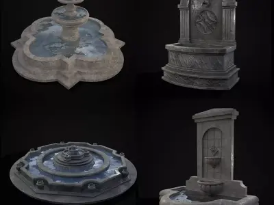 Four Fountains 3D Model Pack