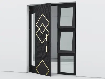 Aluminium door 285 3D model