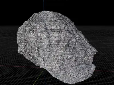 PBR Mountain Cliff Sediment  Alps Scan Low-poly 3D model