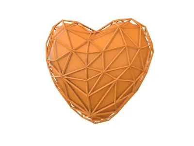 Stylish Heart V4 007 Low-poly 3D model