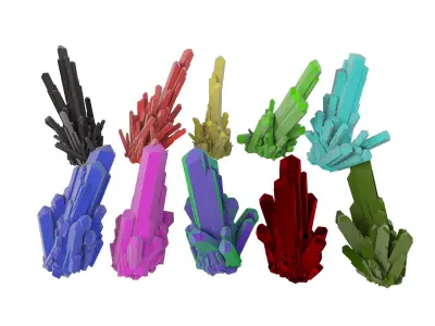 Crystal Quartz Mineral Pack 2 Low-poly 3D model 3D model