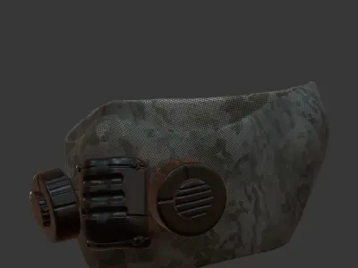 Gas mask helmet 3d model scifi Low-poly  Low-poly 3D model