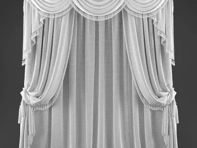 Curtains510 curtain with tassels Low-poly 3D model