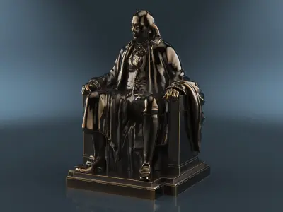  Franklin Seated Statue Large Bronze 