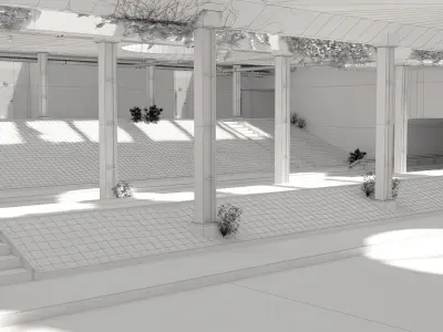 Tunnel empty road with in middle 3D model