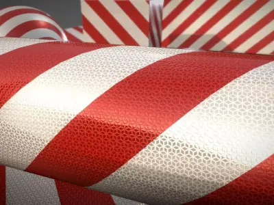 Striped Traffic Sign Reflection Foil  1 - Texture Set  29 Low-poly 3D model