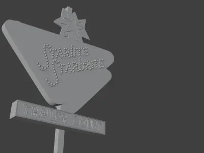 The last Starfighter Trailer Court sign post Free low-poly 3D model
