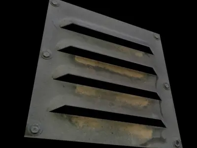 Set of air vents Low-poly 3D model