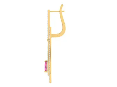 Light Weight Yellow Gold Diamond Earring  -ER-2201 3D print model