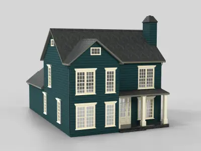 British House Design 18T3  Low-poly 3D model