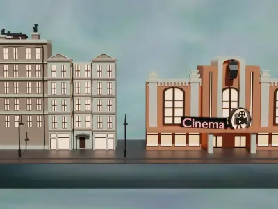 Cartoon city house 3  3D model