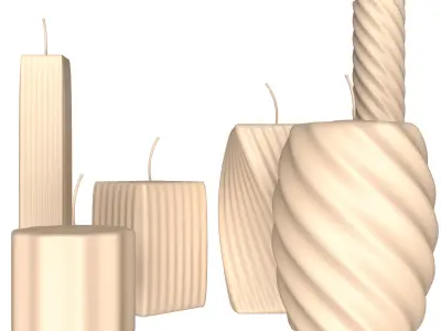 Candle Collection set of candles Low-poly 3D model