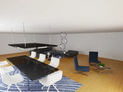 Modern Living Room Free 3D model buy