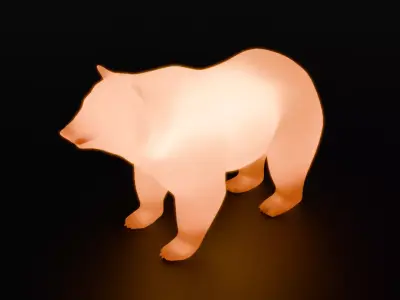Indirect lighting of a bear 3D model