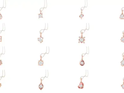 35 Ultra Light Wt Solitaire Diamond Pendant Necklace 3dm stl  3D Model Pack