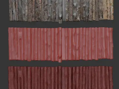 Wooden Old Fence Scan 3D model