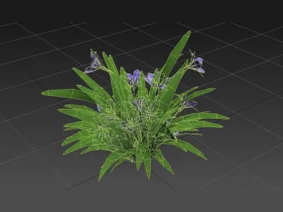 Babylon Blue Flower Low-poly 3D model