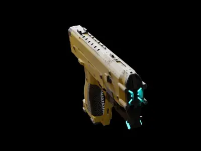 scifi handgun Low-poly 3D model