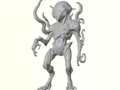 Asymmetric Alien Figurine 3D print model