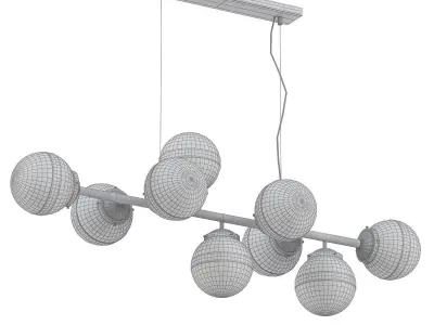 Greyson chandelier with six glass balls hanging from ceiling 3D model
