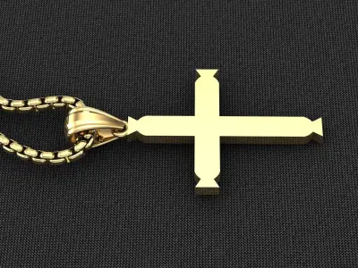 High Cross Pendant Light Gold 18K 3CP076 3D model