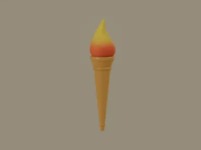 Torch fire 3D model