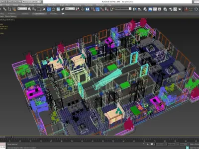 FLOOR PLAN 3DS MAX 2015 VRAY RENDER 3D model