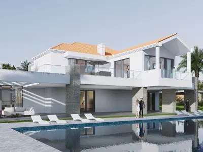 villa luxury Low-poly 3D model