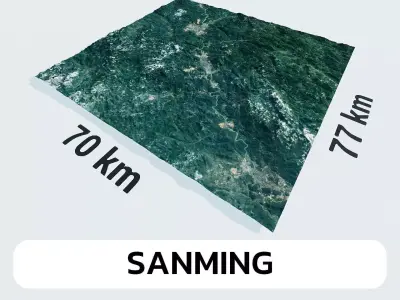 Sanming China City Landscape 3D Model 3D model