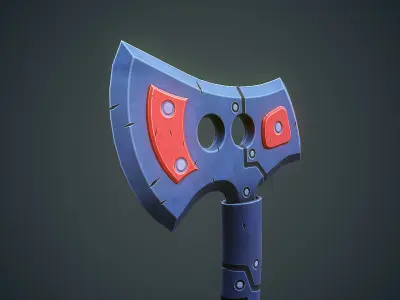 Stylized Sci Fi Axe Low-poly 3D model