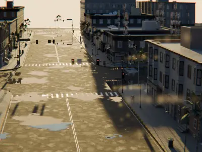  City Downtown Street Model - High-Detail Urban Environment 3D model