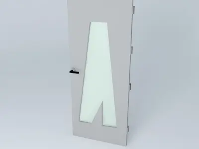 Letter "A", 3D door, very detail with glass, lock and hinger. Free 3D model