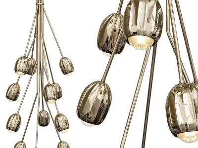 POPPY BOUQUET CHANDELIER Low-poly 3D model