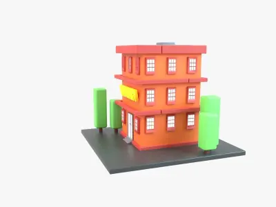 Library 3D Illustration 3D model