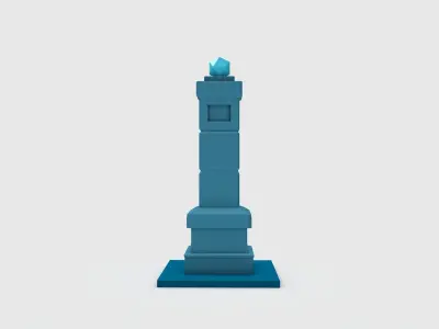 Pillar 1 light tower Low-poly 3D model