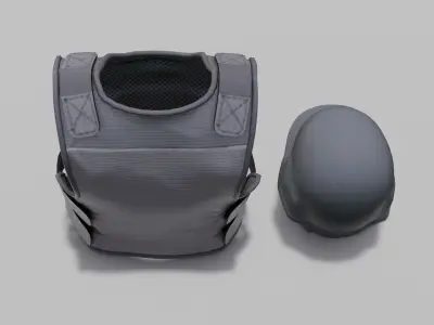  Armor Suit with Helmet 3D Model Low-poly 3D model